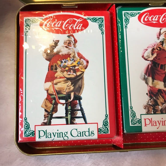 Coca-Cola Santa Claus Playing Cards in Tin - Picture 3 of 16